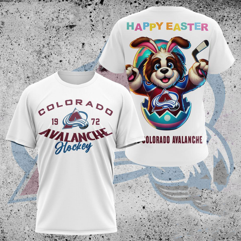 NHL Colorado Avalanche Hockey Team Mascot Design Happy Easter Day Shirt Hockey Fans Gifts
