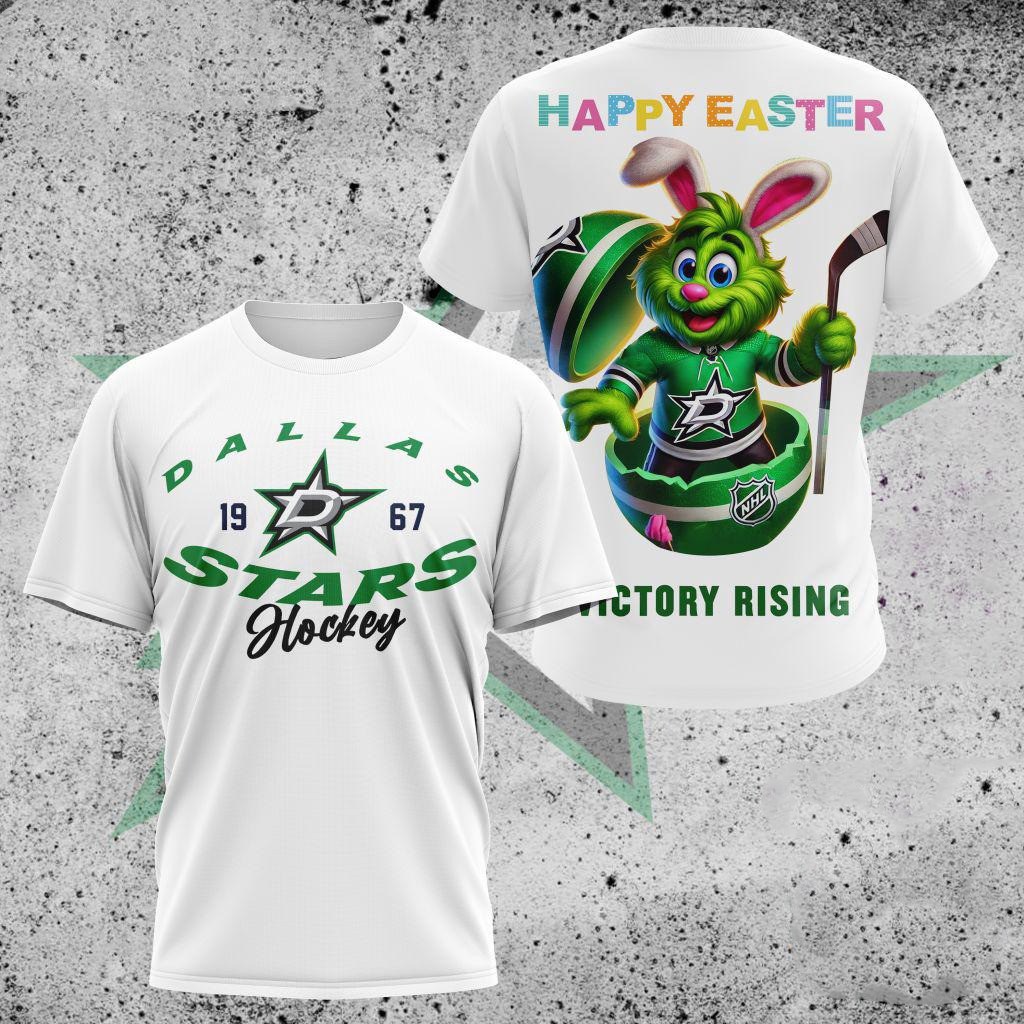 NHL Dallas Stars Hockey Team Mascot Design Happy Easter Day T-Shirt Great Gifts For Hockey Fans