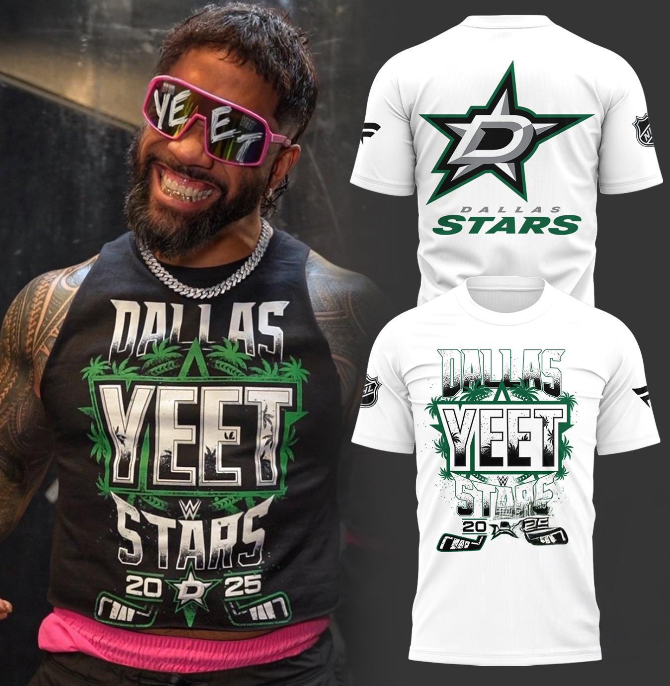 NHL Dallas Stars x YEET White T-Shirt Hockey Lover Fan Gifts
