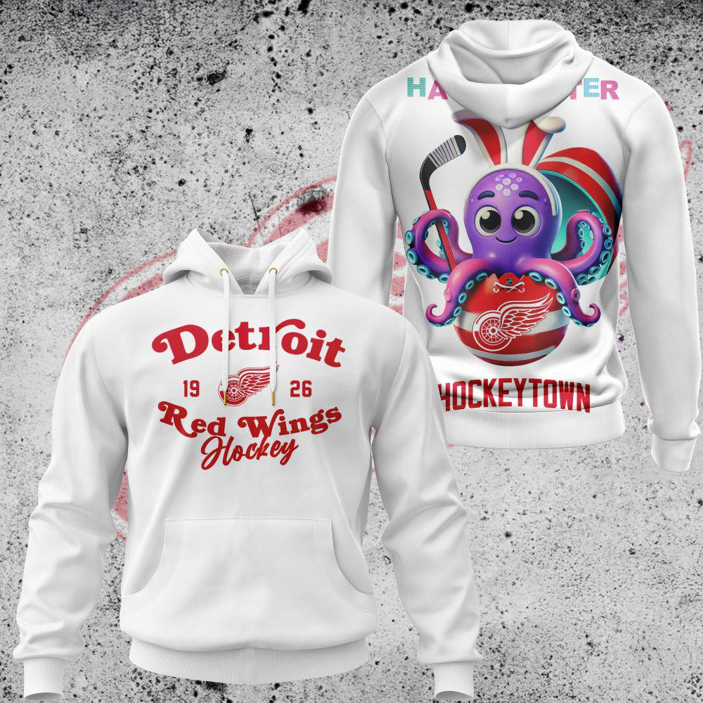 NHL Detroit Red Wings Est 1926 Hockey Town Happy Easter Hoodie Gifts For Hockey Fan