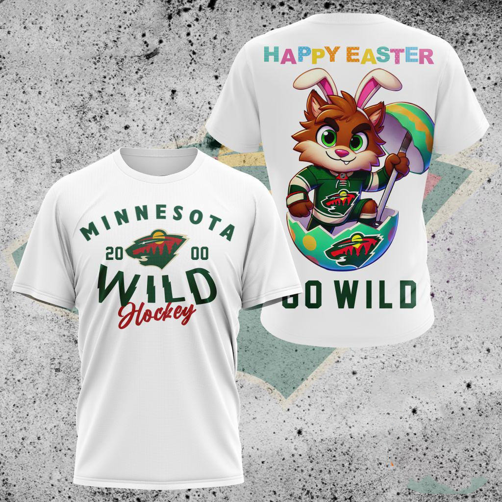 NHL Minnesota Wild Hockey Team Mascot Design Happy Easter Day Shirt Gift Ideas For Hockey Lovers