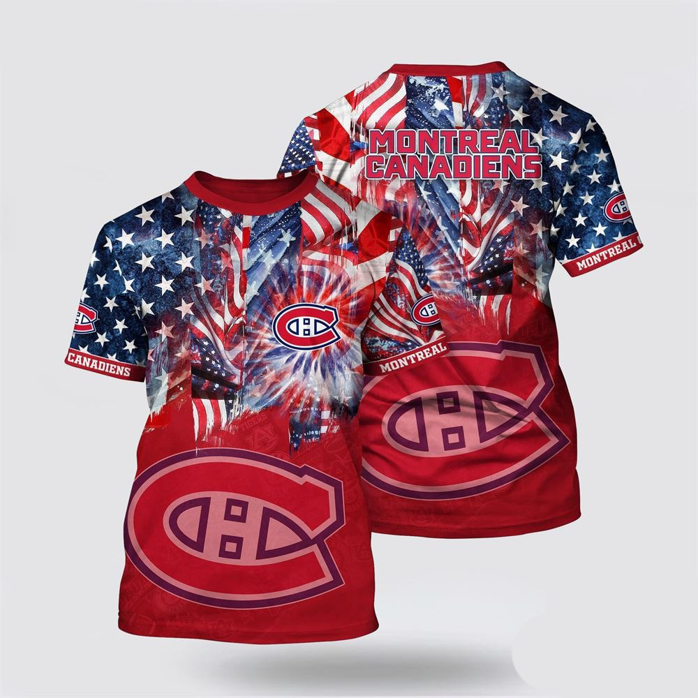 NHL Montreal Canadiens Independence Day Pattern Summer Shirt Cool Gifts For Hockey Fans