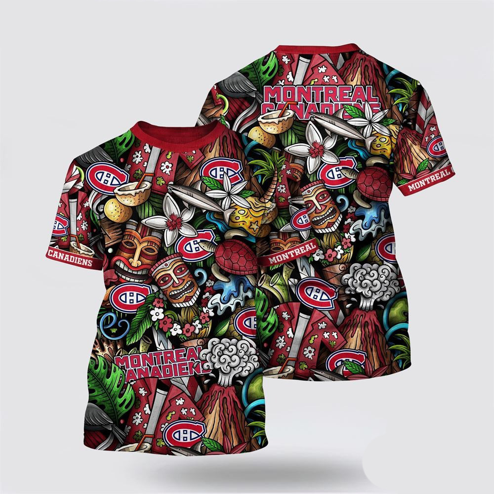 NHL Montreal Canadiens Tropical Tiki Pattern Summer Shirt Great Gifts For Hockey Fans