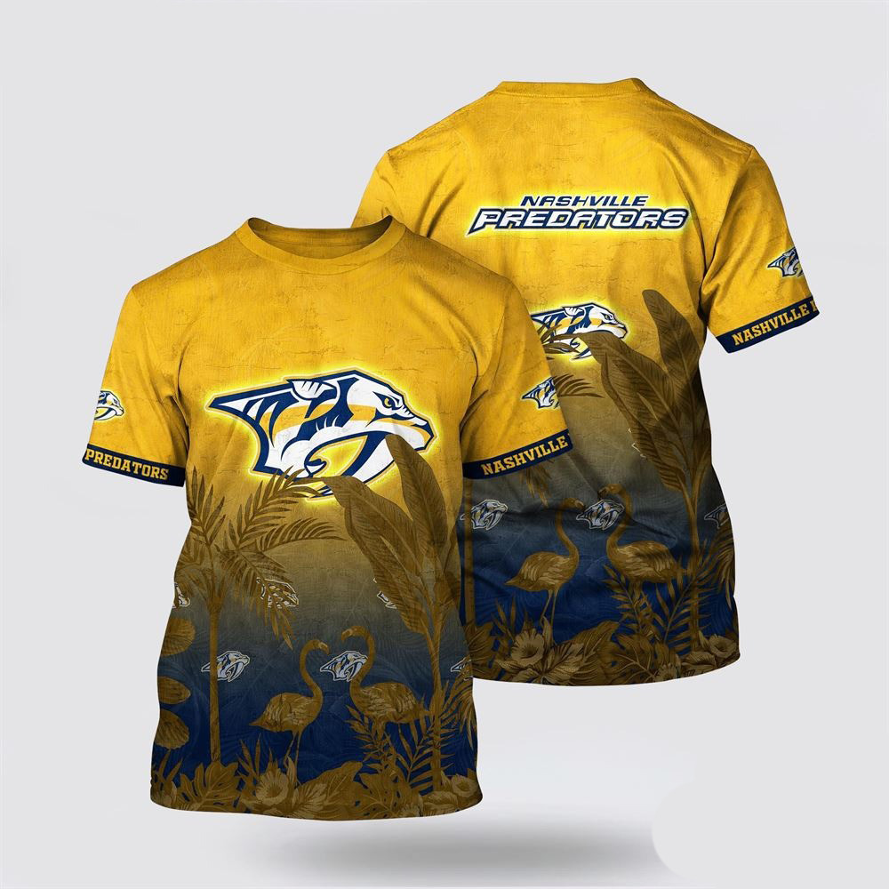 NHL Nashville Predators Tropical Flamingo Pattern Summer Shirt Unique Gifts For Hockey Lovers