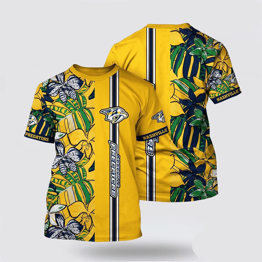 NHL Nashville Predators Tropical Forest Floral Pattern Summer Shirt Gifts For Hockey Fan