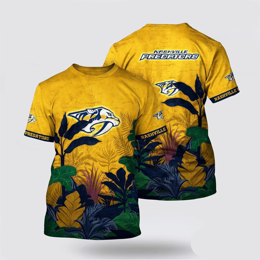 NHL Nashville Predators Tropical Forest Motifs Summer Shirt Gift Ideas For Hockey Lovers