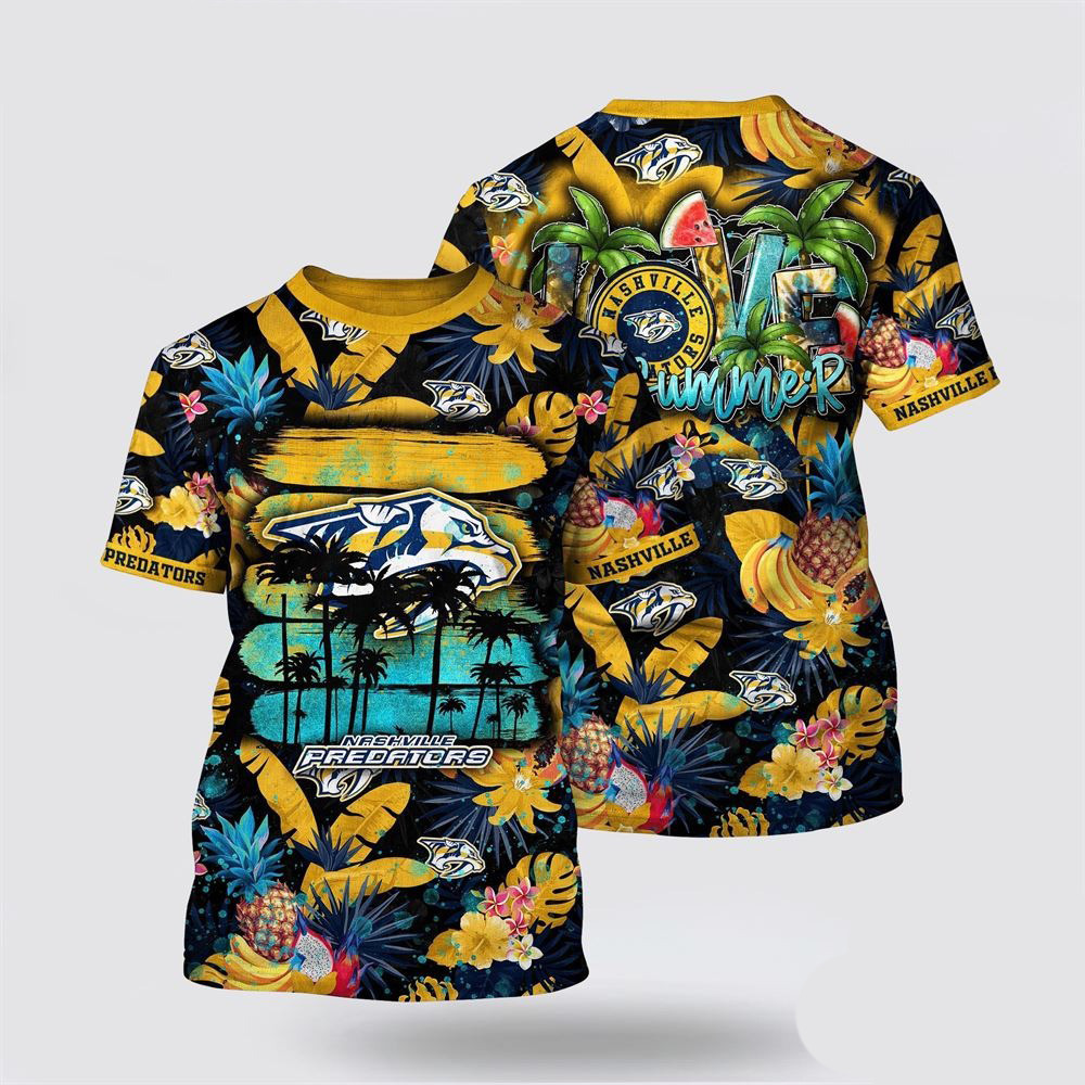 NHL Nashville Predators Tropical Fruits Summer Shirt Presents For Hockey Fans