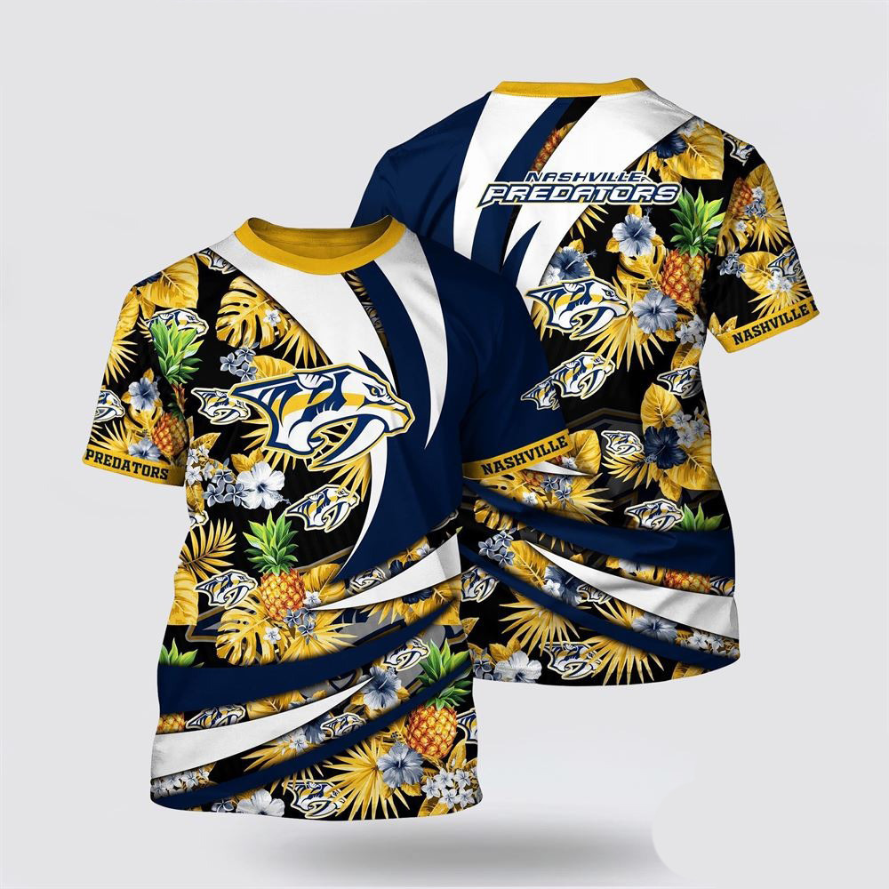 NHL Nashville Predators Tropical Pineapple Summer Shirt Ice Hockey Fan Gifts