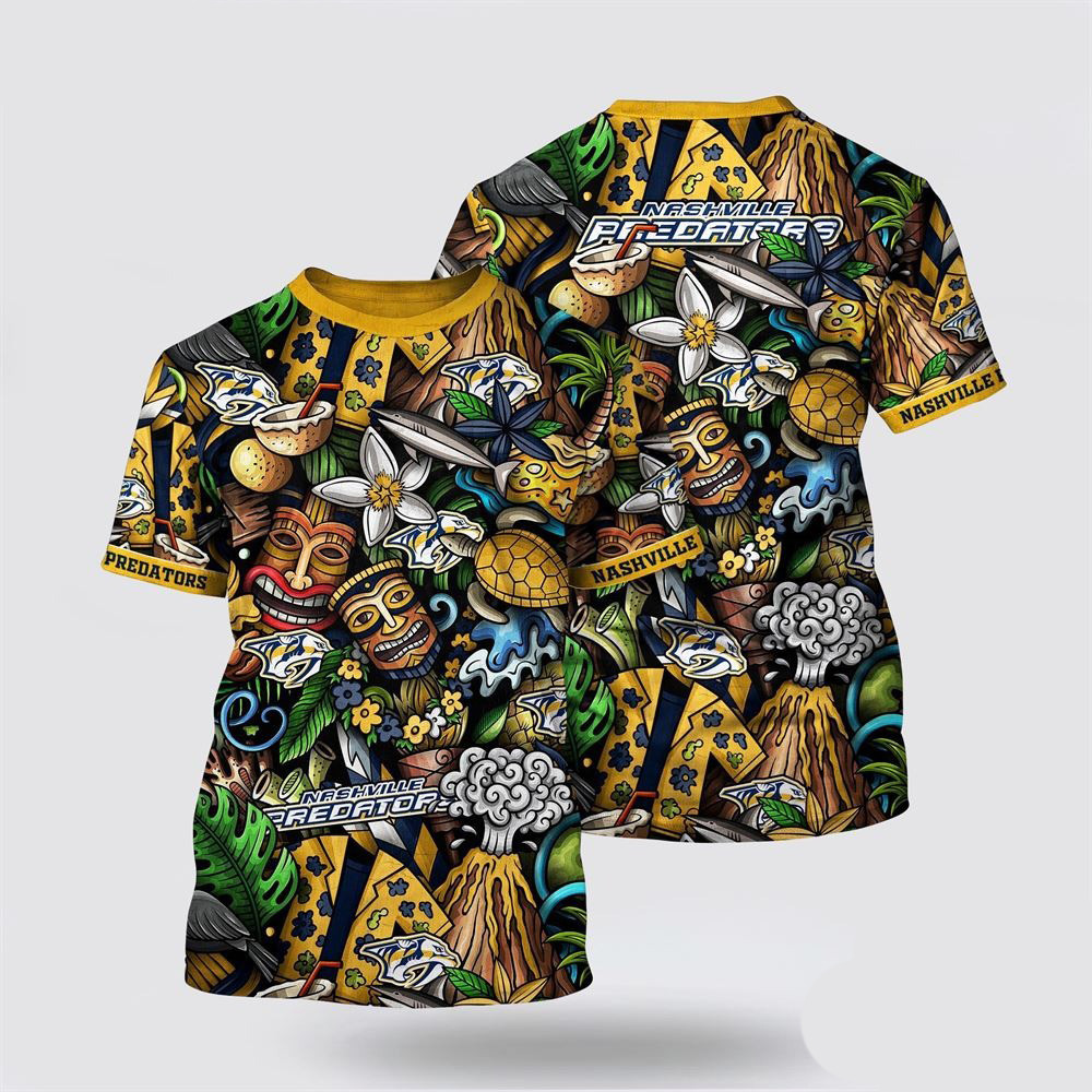 NHL Nashville Predators Tropical Tiki Pattern Summer Shirt NHL Gifts For Fans