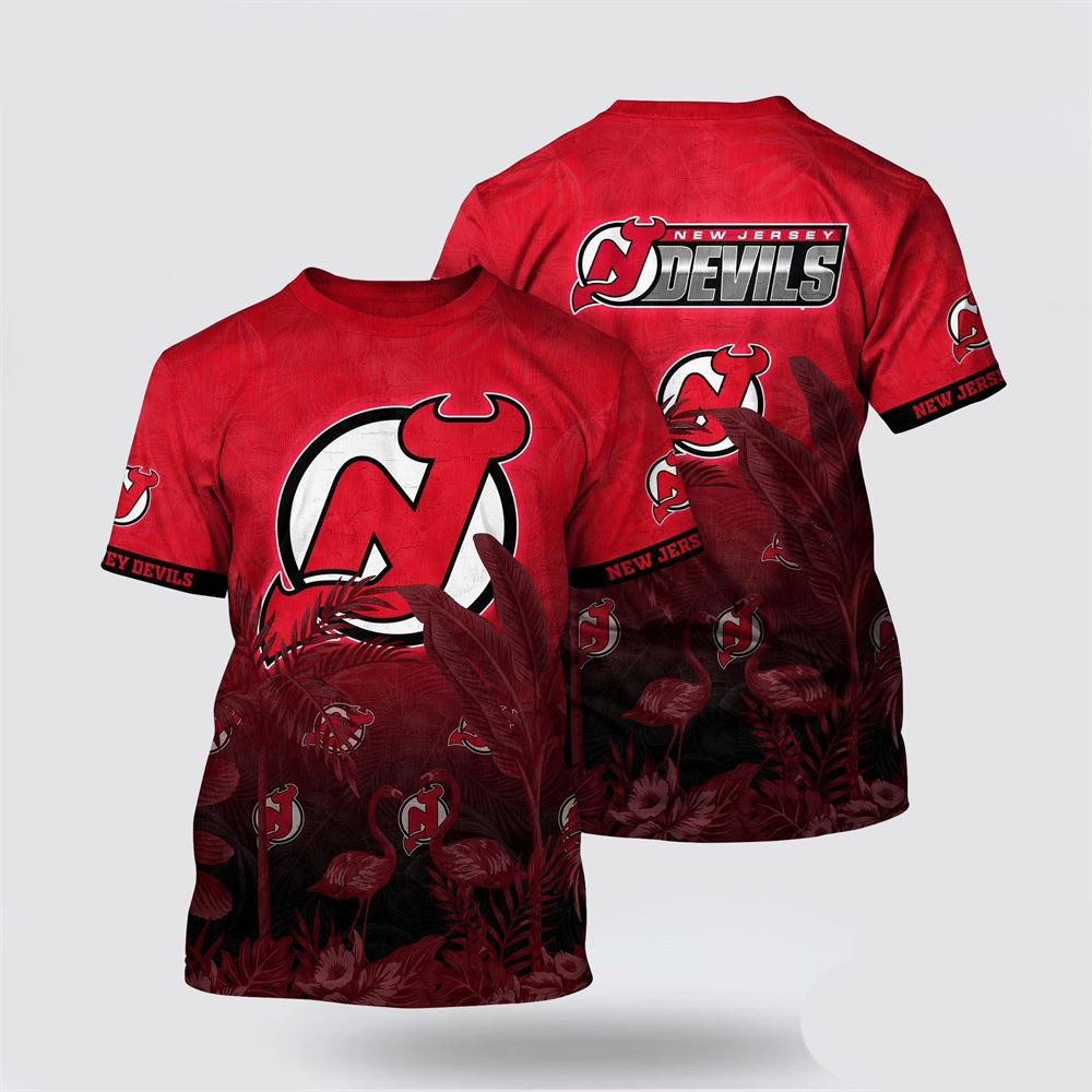 NHL New Jersey Devils Tropical Flamingo Pattern Summer Shirt Gift Ideas For Hockey Lovers