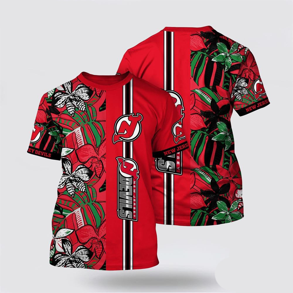 NHL New Jersey Devils Tropical Forest Floral Pattern Summer Shirt Good Gifts For Hockey Fans
