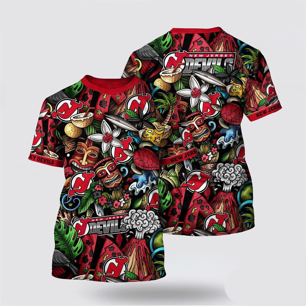 NHL New Jersey Devils Tropical Tiki Pattern Summer Shirt Unique Gifts For Hockey Lovers