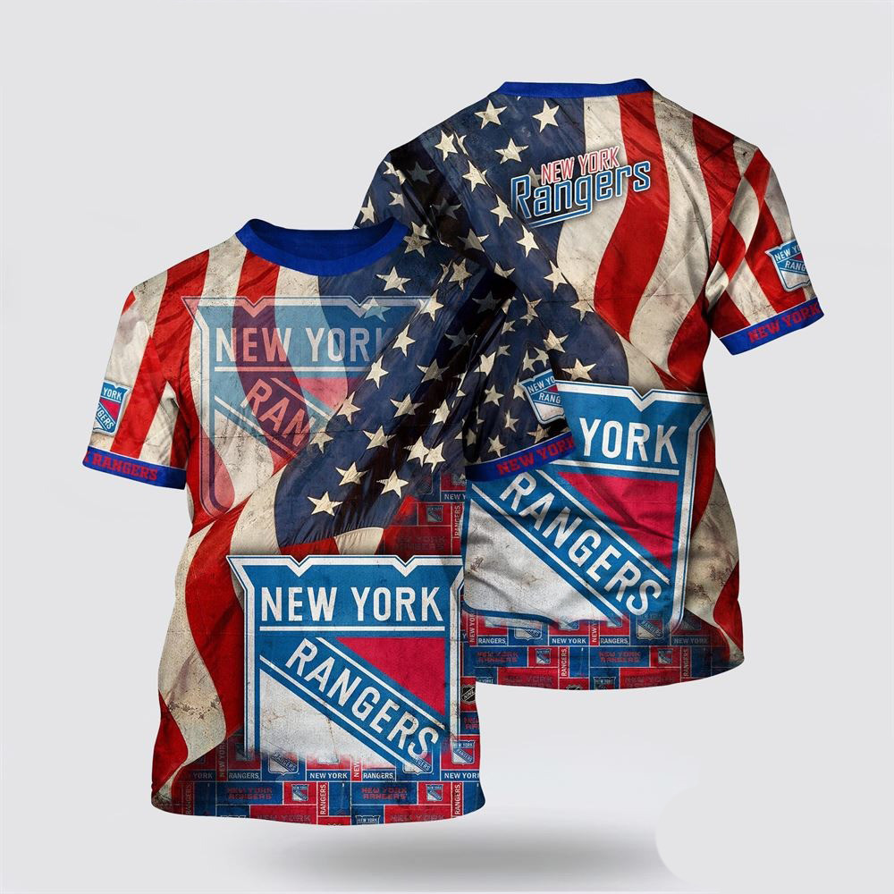 NHL New York Islanders American Flag Pattern Summer T-Shirt Birthday Gifts For Hockey Fans