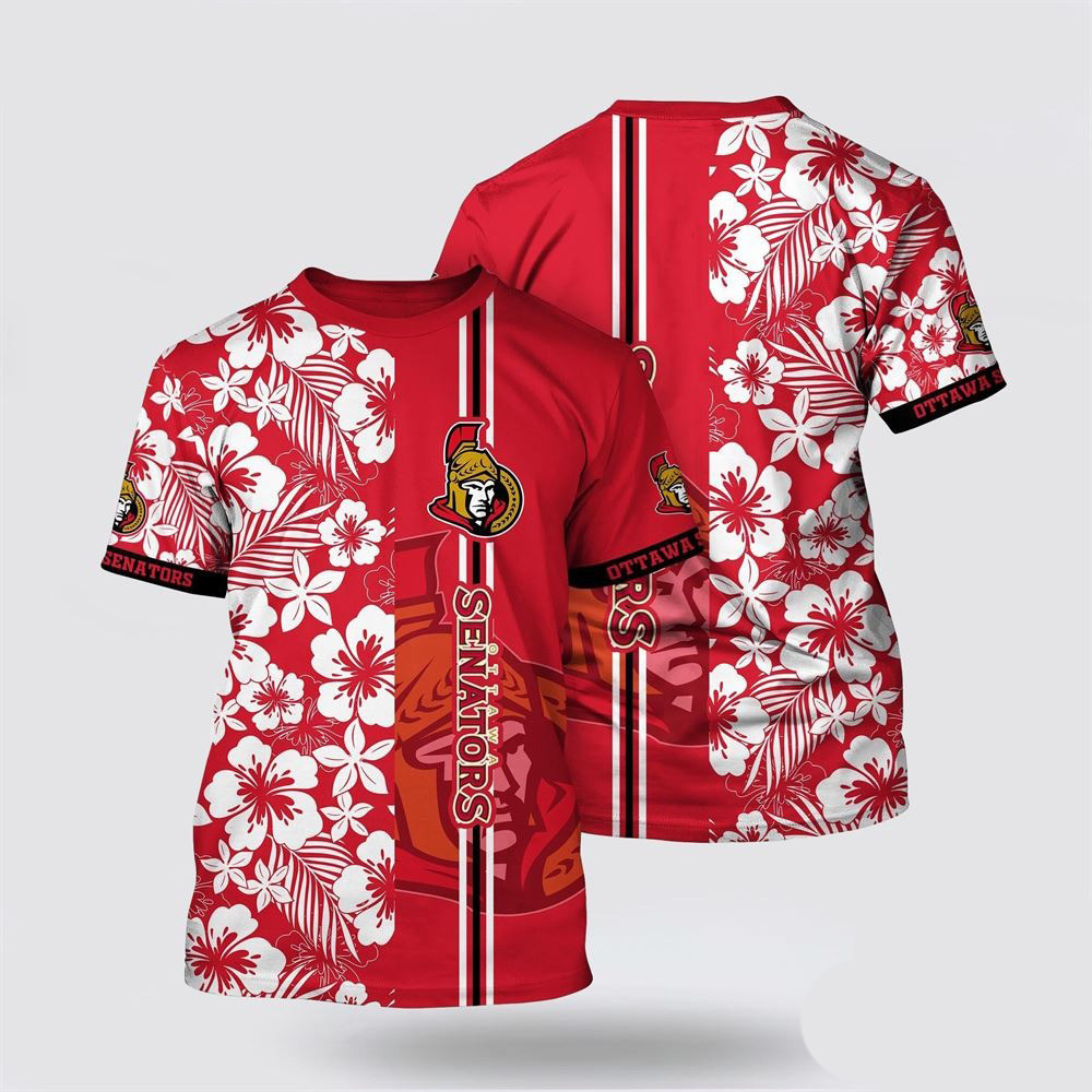 NHL New York Islanders Tropical Apricot Blossom Pattern Summer T-Shirt Gifts For Hockey Fan