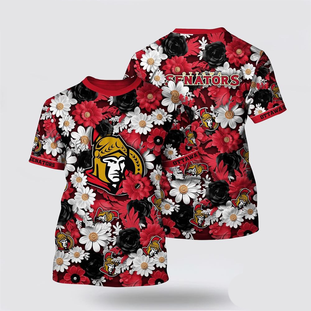 NHL New York Islanders Tropical Begonia Flower Pattern Summer T-Shirt Gifts For Hockey Lovers