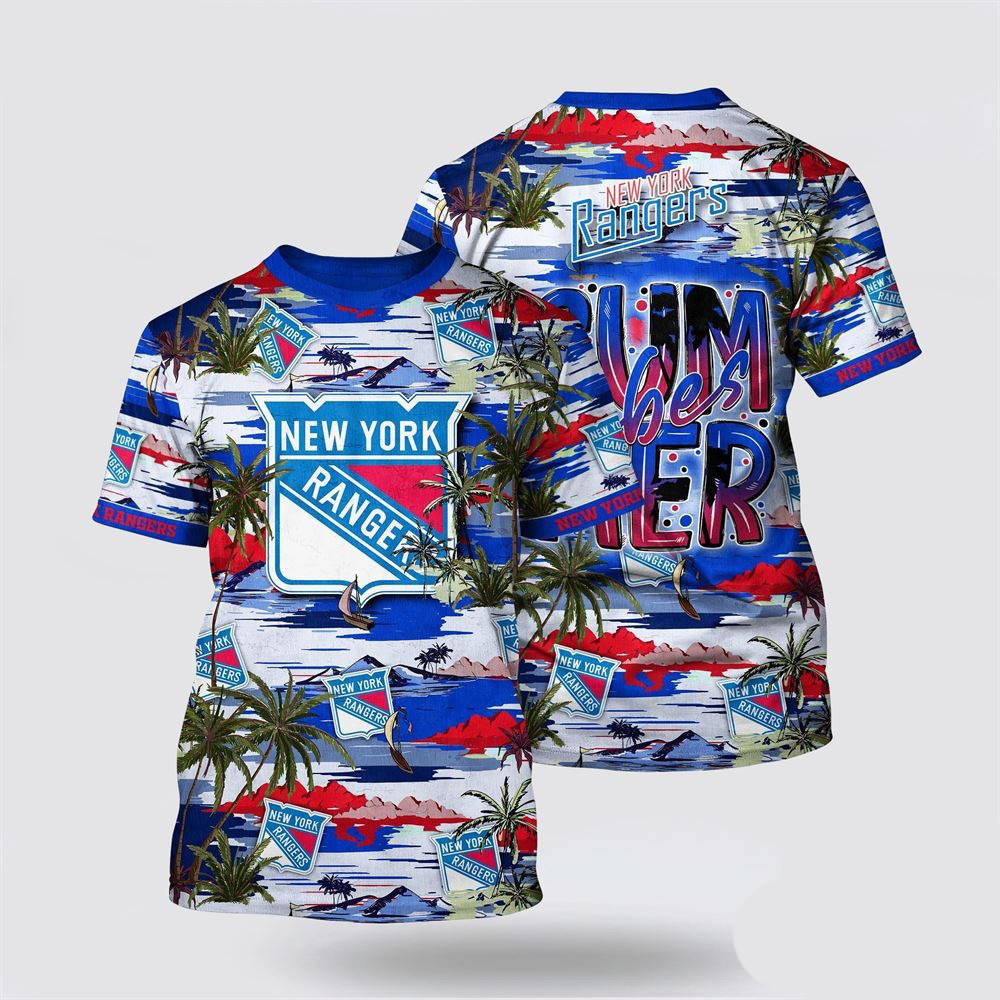 NHL New York Islanders Tropical Desert Island Motif Summer T-Shirt Presents For Hockey Lovers