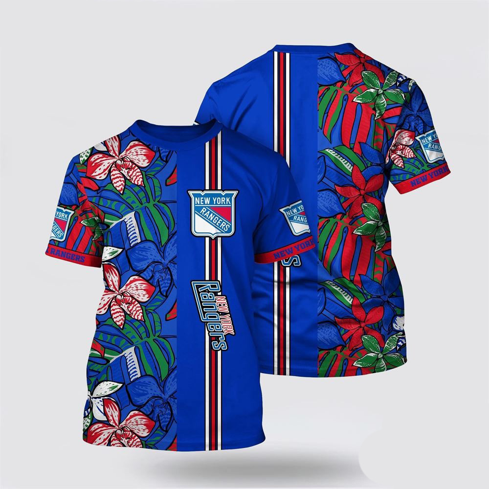 NHL New York Islanders Tropical Forest Floral Pattern Summer T-Shirt Cool Gifts For Hockey Fans