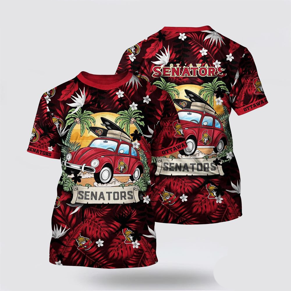 NHL New York Islanders Tropical Forest Motif Car Traveling Summer T-Shirt Hockey Fans Gifts