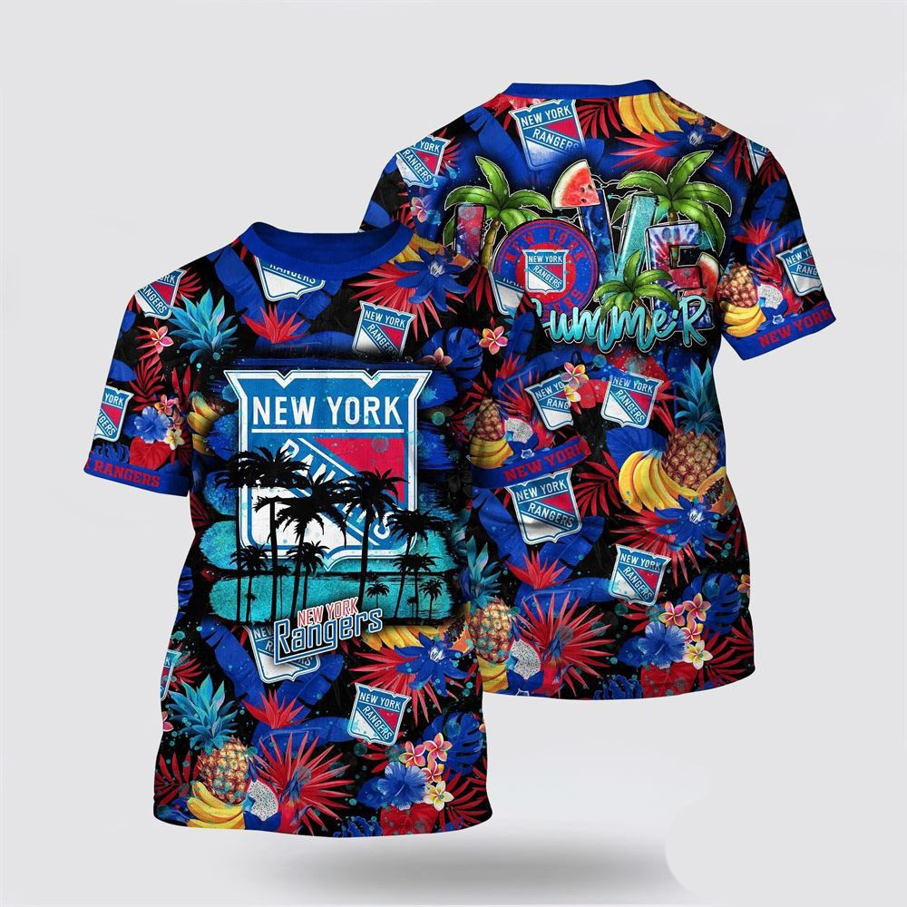 NHL New York Islanders Tropical Fruits Summer T-Shirt Good Gifts For Hockey Fans