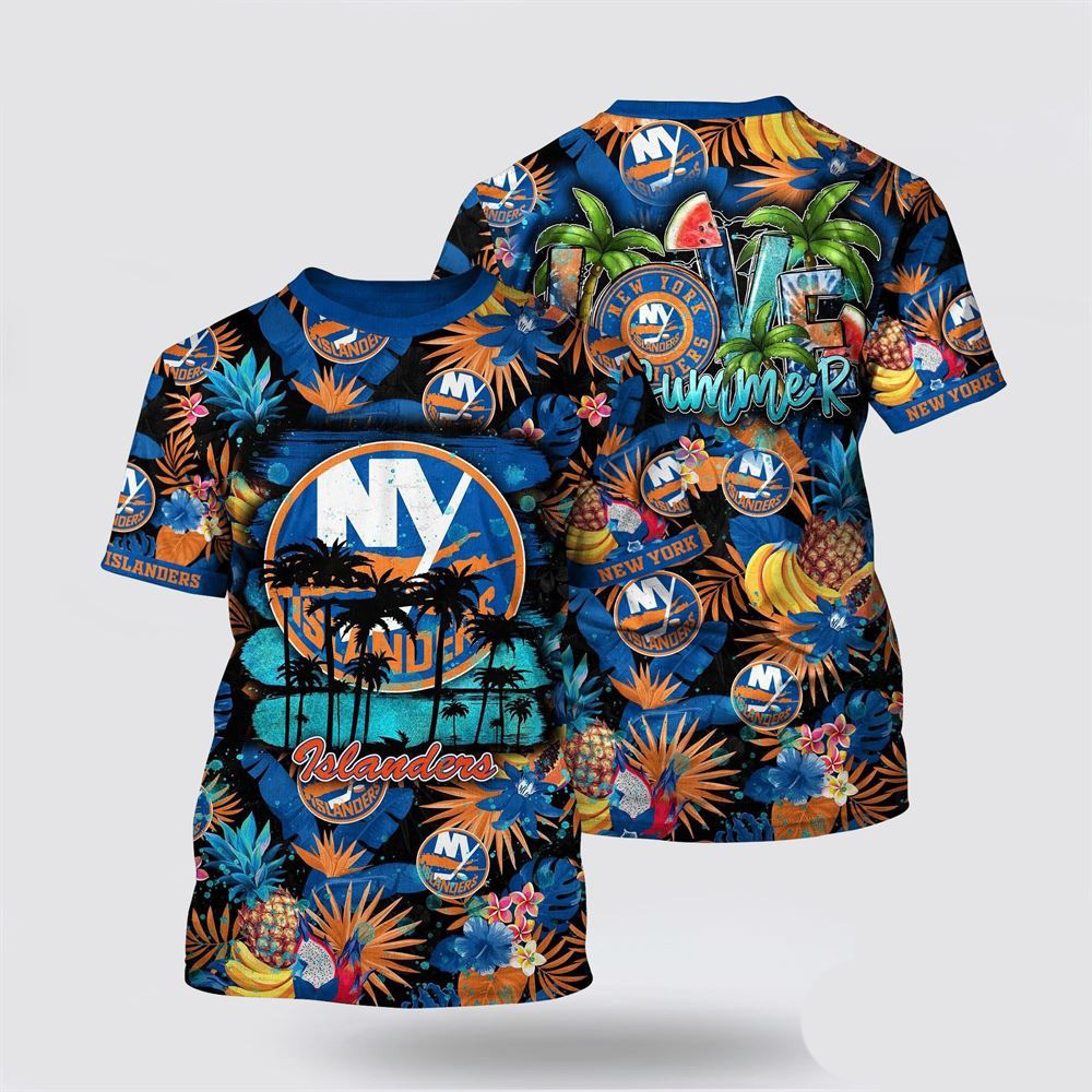 NHL New York Islanders Tropical Fruits Summer T-Shirt Unique Gifts For Hockey Lovers