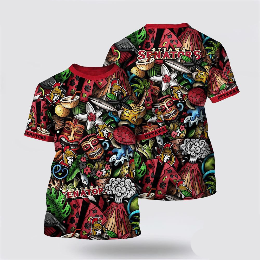 NHL New York Islanders Tropical Tiki Pattern Summer T-Shirt Unique Gifts For Hockey Fans