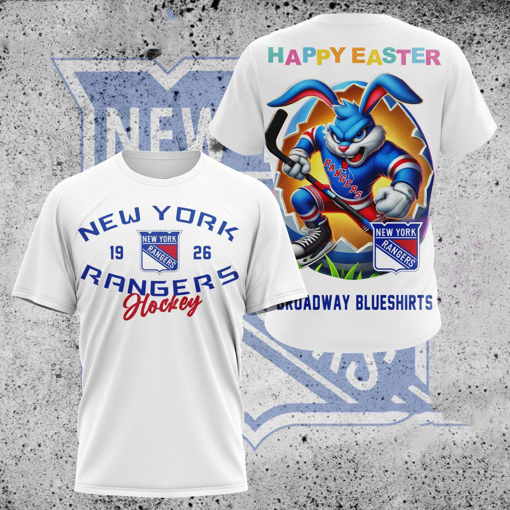 NHL New York Rangers Hockey Team Mascot Design Happy Easter Day Shirt Gifts For Hockey Fan