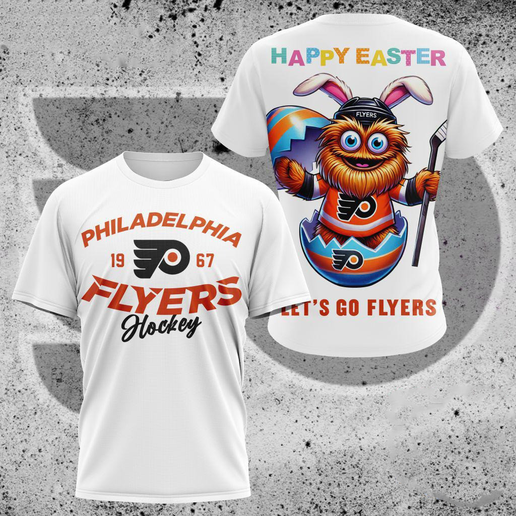 NHL Philadelphia Flyers Hockey Team Mascot Design Happy Easter Day Shirt Ice Hockey Fan Gifts
