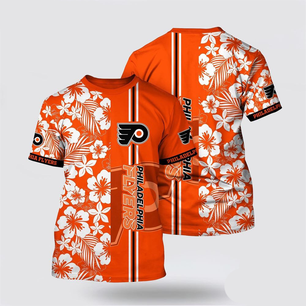 NHL Philadelphia Flyers Tropical Apricot Blossom Pattern Summer Shirt Cool Gifts For Hockey Fans