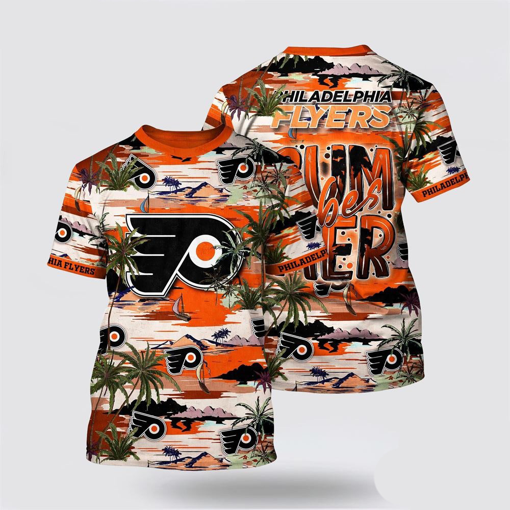 NHL Philadelphia Flyers Tropical Desert Island Motif Summer Shirt Birthday Gifts For Hockey Fans