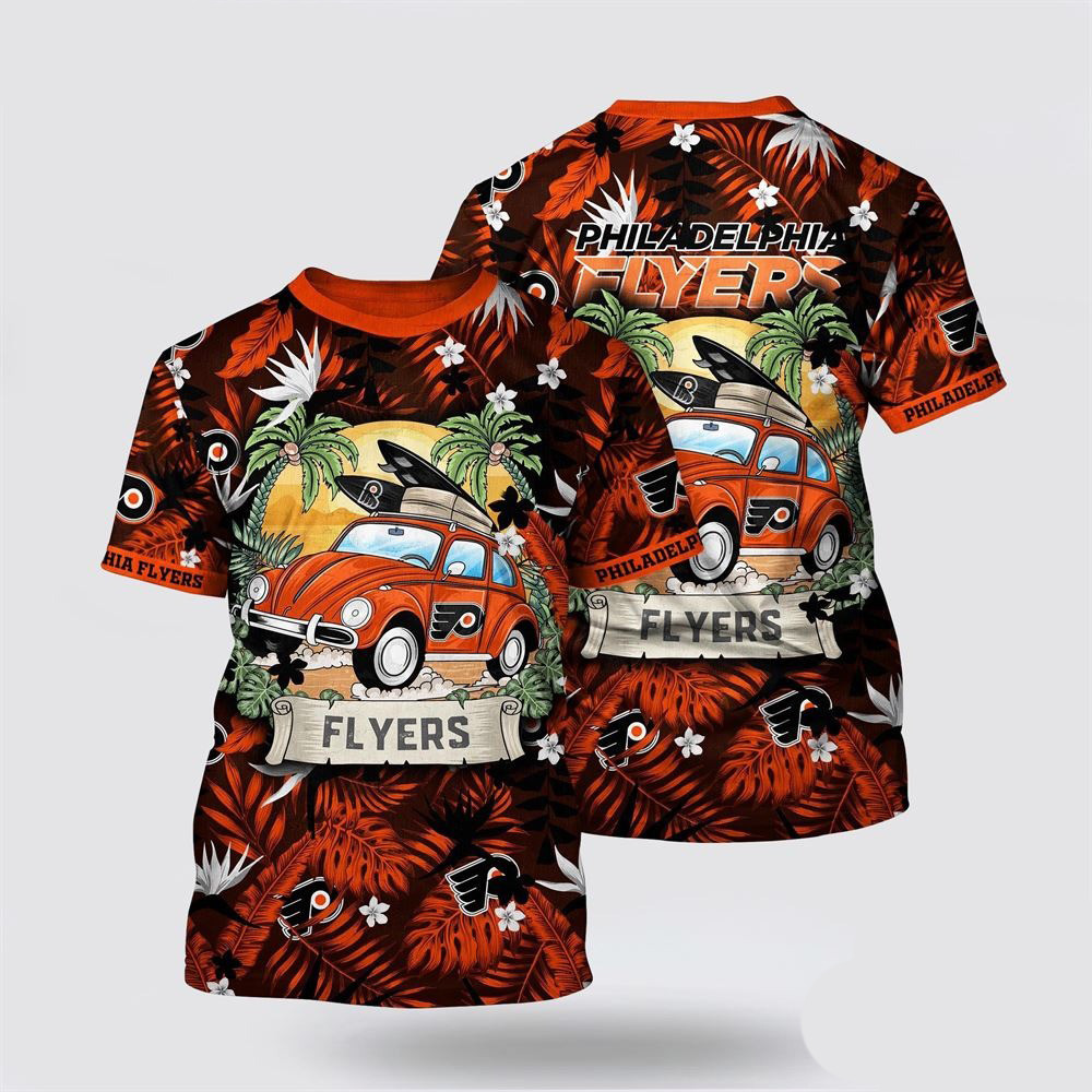 NHL Philadelphia Flyers Tropical Forest Motif Car Traveling Summer Shirt Gifts For Hockey Fans