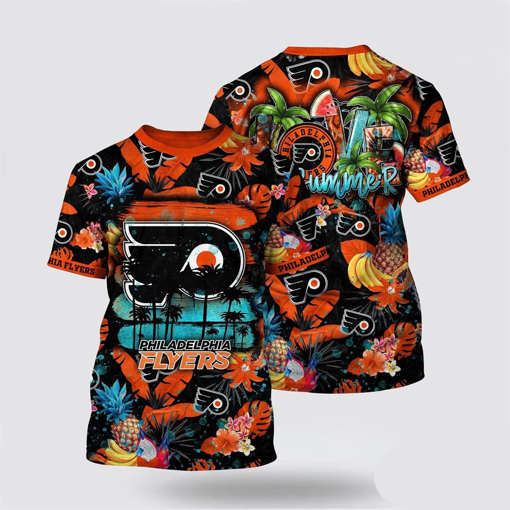 NHL Philadelphia Flyers Tropical Fruits Summer T-Shirt Good Gifts For Hockey Fans