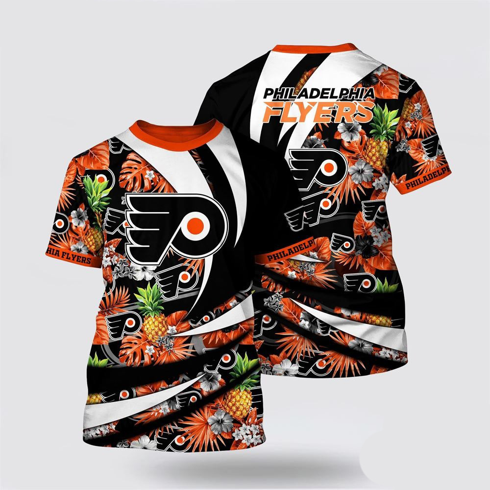 NHL Philadelphia Flyers Tropical Pineapple Summer T-Shirt Gifts For Ice Hockey Fans