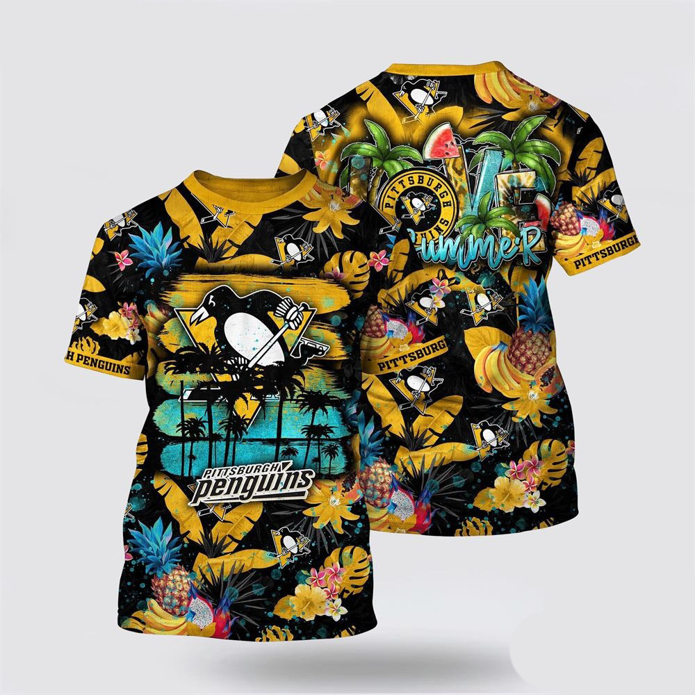NHL Pittsburgh Penguins Tropical Fruits Summer T-Shirt Best Gifts For Hockey Fans