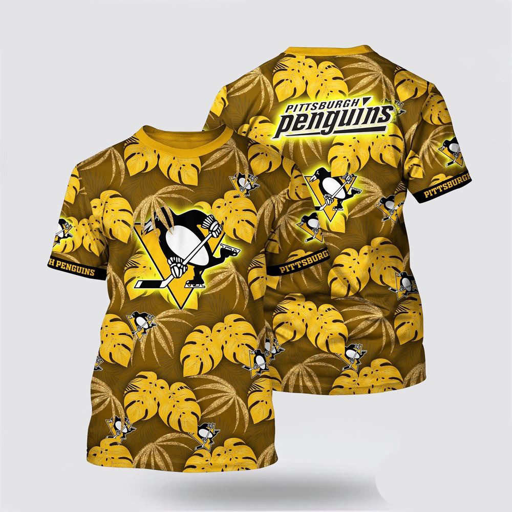 NHL Pittsburgh Penguins Tropical Motifs Summer T-Shirt Presents For Hockey Lovers