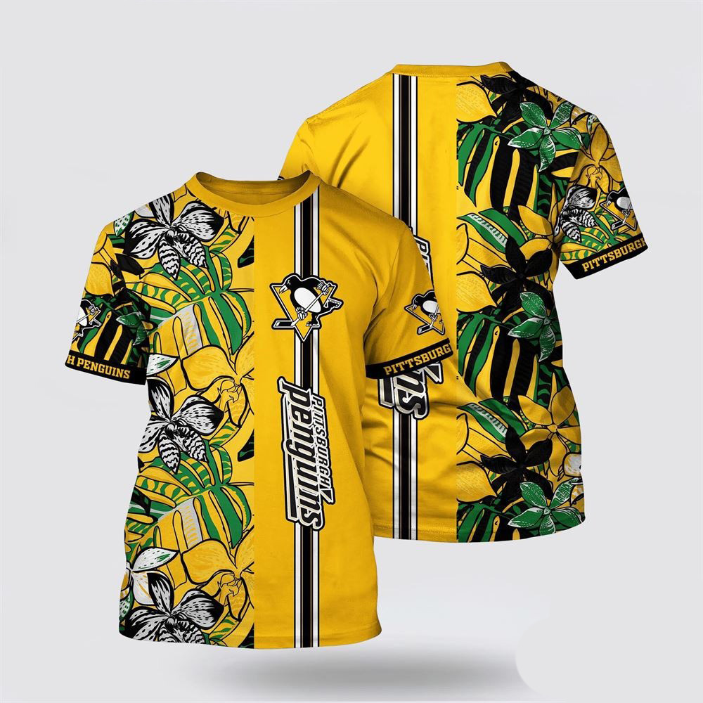 NHL Pittsburgh Penguins Tropical Tropical Forest Floral Pattern Summer T-Shirt Fans Gifts