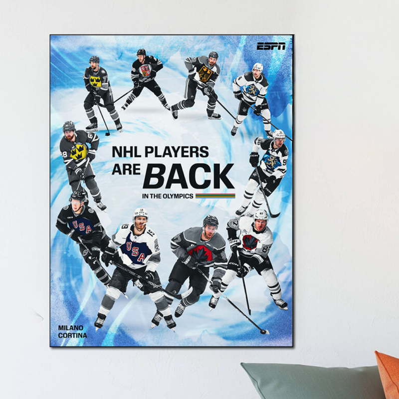 NHL Player Are Back In The Winter Olympics 2026 Poster Milano Cortina Merch Home Decor