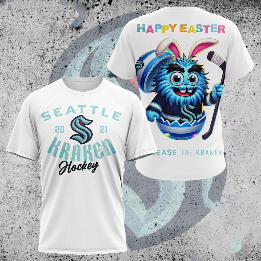 NHL Seattle Kraken Hockey Team Mascot Design Happy Easter Day Shirt Gifts For Hockey Enthusiasts