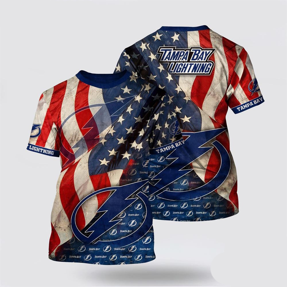 NHL Tampa Bay Lightning American Flag Pattern Summer Shirt Gifts For Ice Hockey Fans