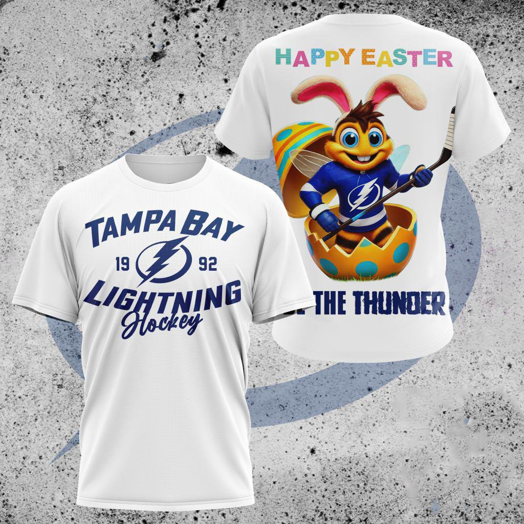 NHL Tampa Bay Lightning Hockey Team Mascot Design Happy Easter Day Shirt Hockey Fans Gifts