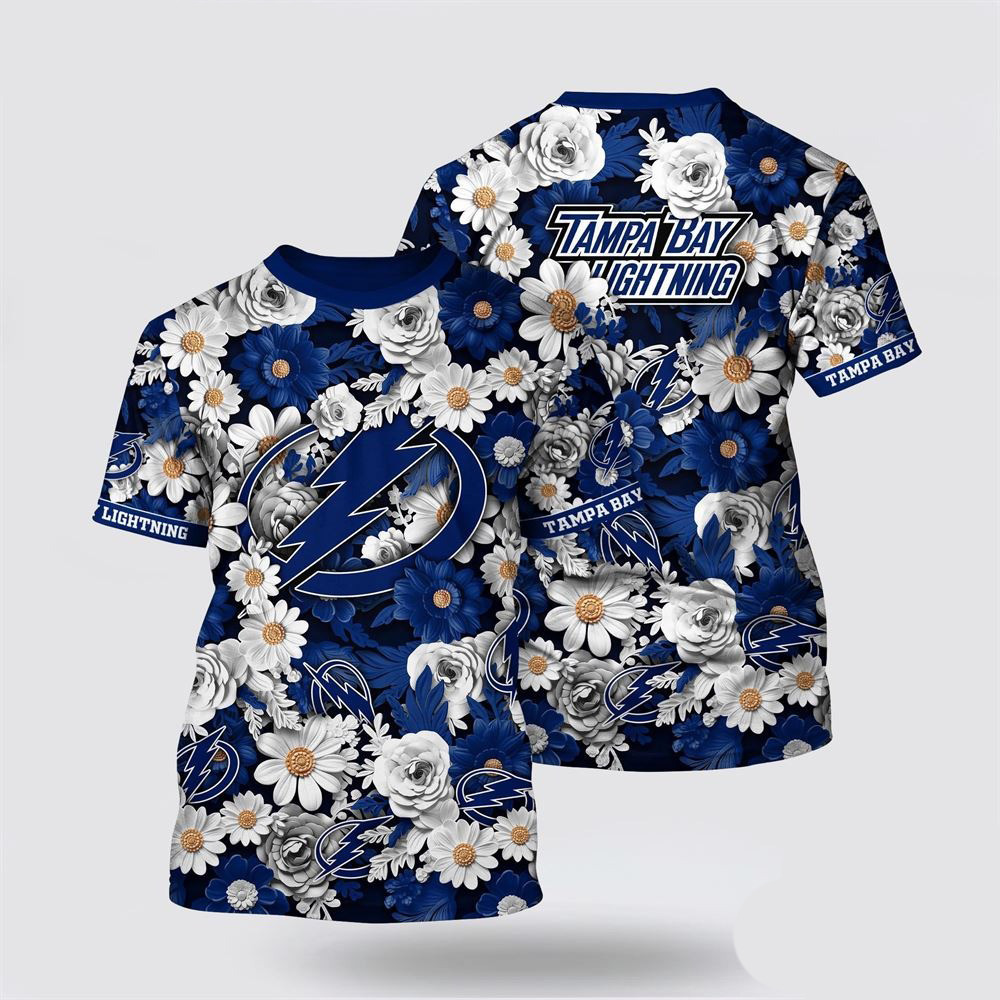 NHL Tampa Bay Lightning Tropical Begonia Flower Pattern Summer Shirt Ice Hockey Fan Gifts