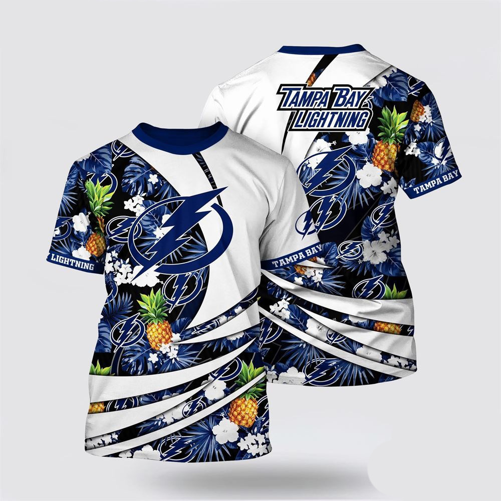 NHL Tampa Bay Lightning Tropical Pineapple Summer T-Shirt Cool Gifts For Hockey Fans