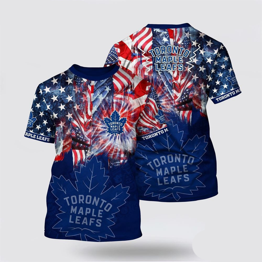 NHL Toronto Maple Leafs American Independence Day Pattern Summer Shirt Ice Hockey Fan Gifts