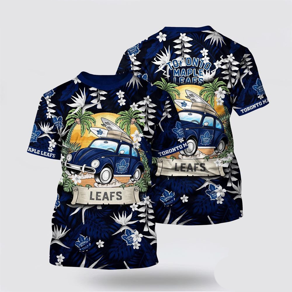 NHL Toronto Maple Leafs Tropical Forest Motif Car Traveling Summer Shirt Gifts For Dudes