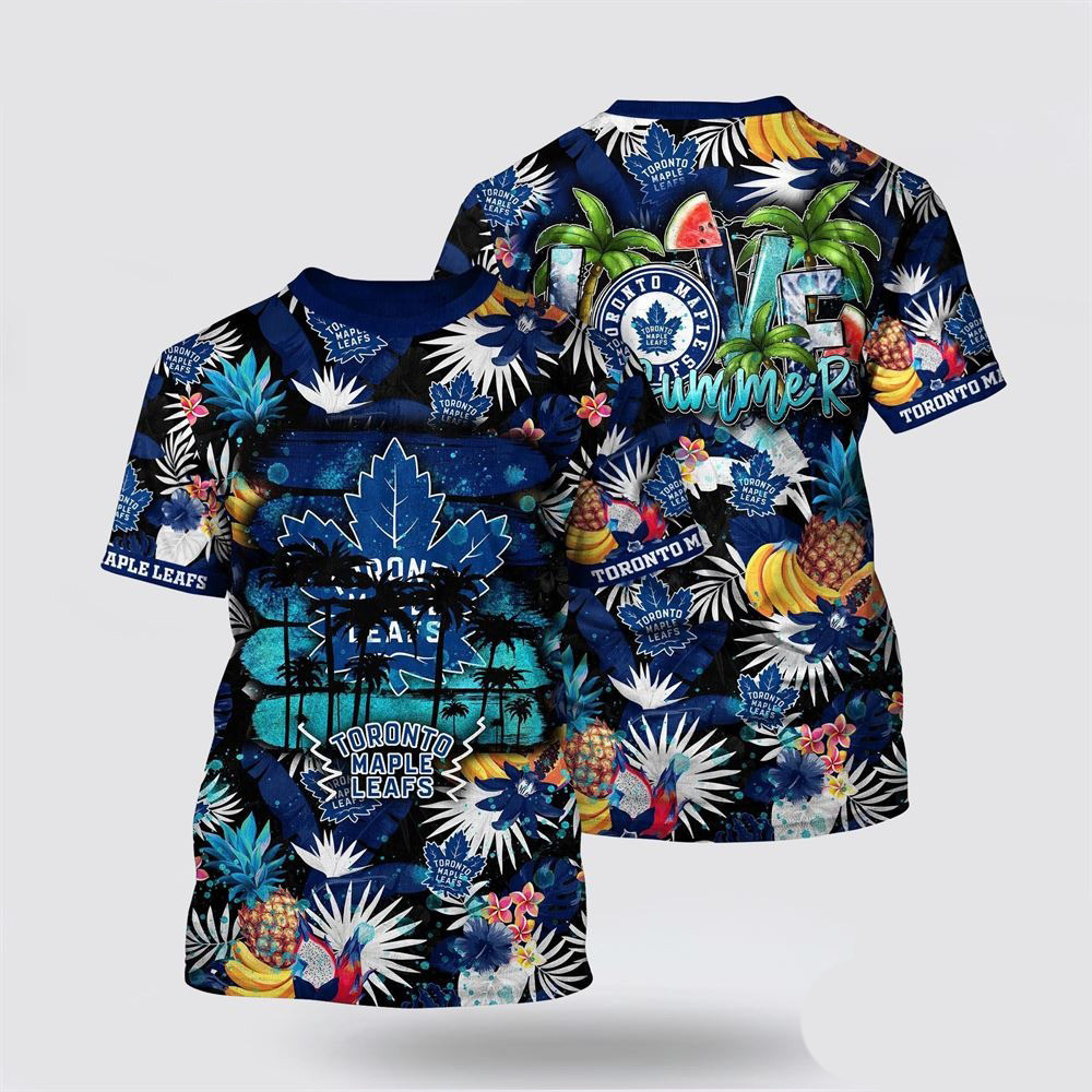NHL Toronto Maple Leafs Tropical Fruits Summer T-Shirt Presents For Hockey Fans