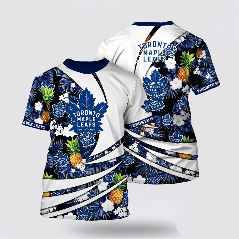 NHL Toronto Maple Leafs Tropical Pineapple Summer T-Shirt Great Gifts For Hockey Fans
