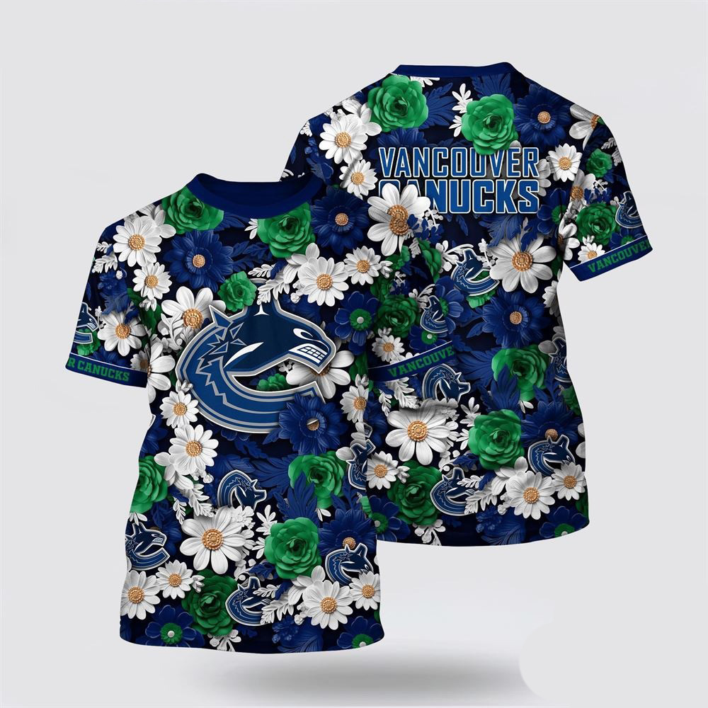 NHL Vancouver Canucks Tropical Begonia Flower Pattern Summer Shirt Good Gifts For Hockey Fans