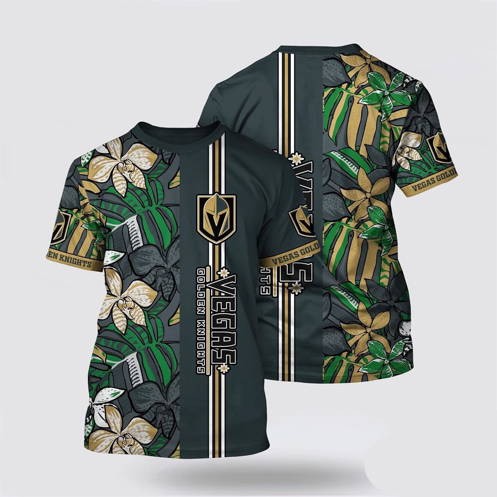 NHL Vegas Golden Knights Tropical Forest Floral Pattern Summer Shirt Gifts For Ice Hockey Fans