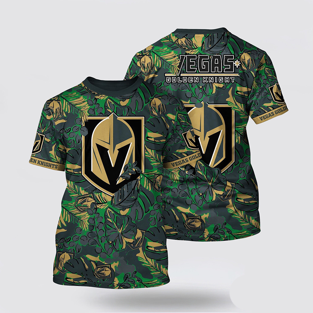 NHL Vegas Golden Knights Tropical Leaf Pattern Summer Shirt Gift Ideas For Hockey Fans