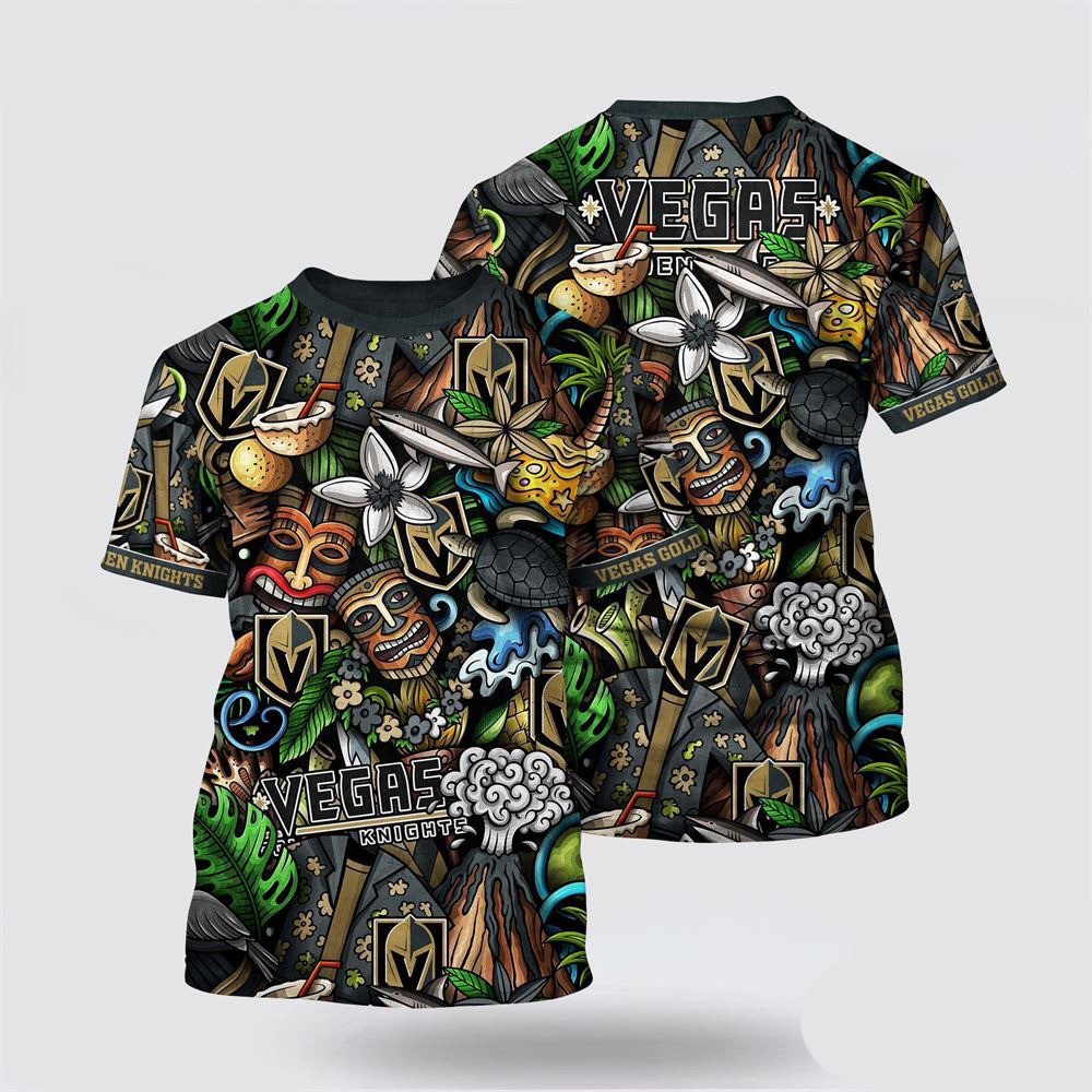 NHL Vegas Golden Knights Tropical Tiki Pattern Summer Shirt Unique Gifts For Hockey Lovers