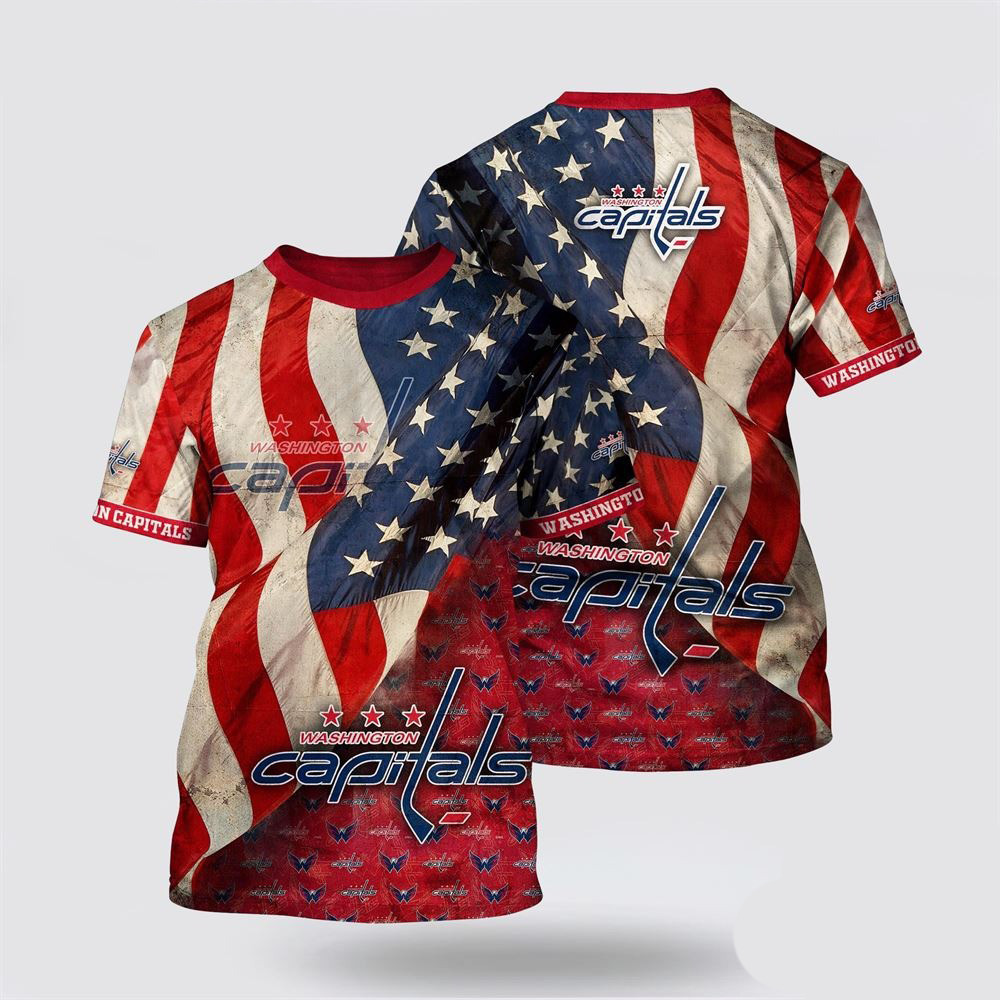 NHL Washington Capitals American Flag Pattern Summer Shirt Birthday Gifts For Hockey Fans
